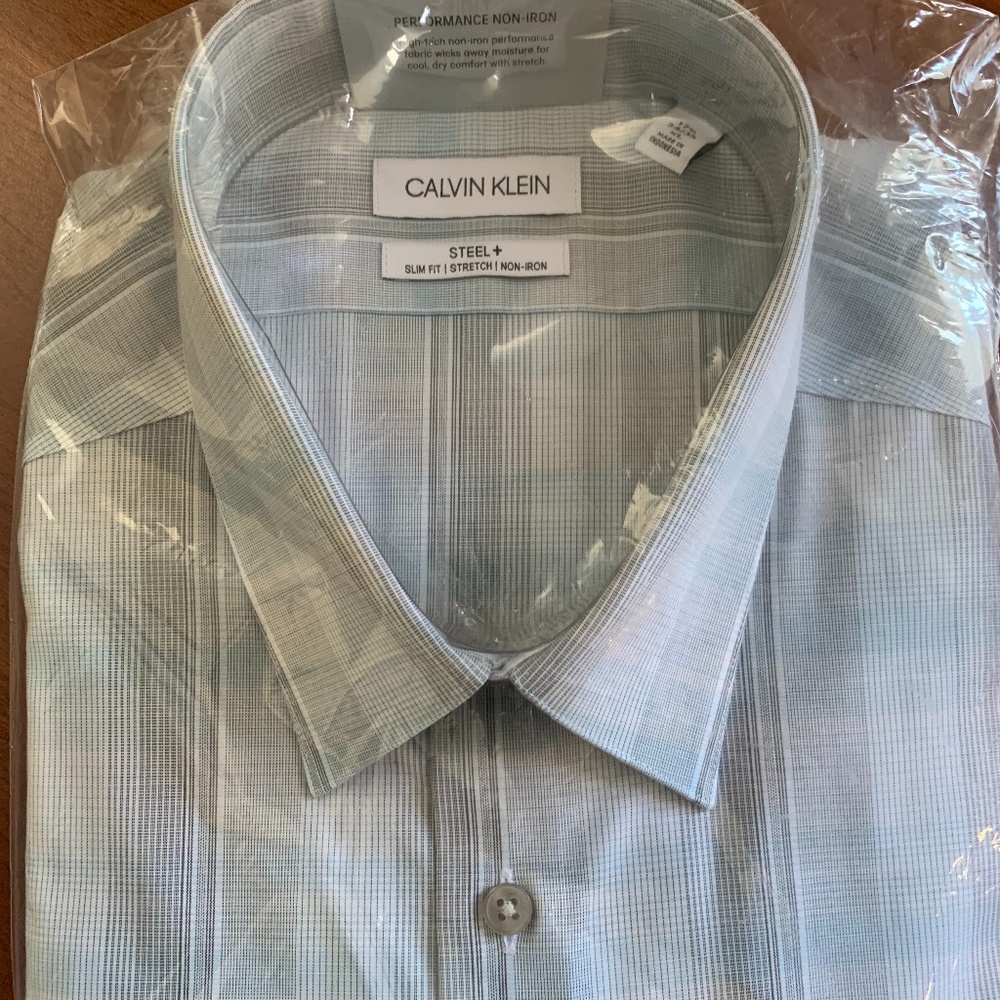 Calvin Klein Blue Multi Dress Shirt